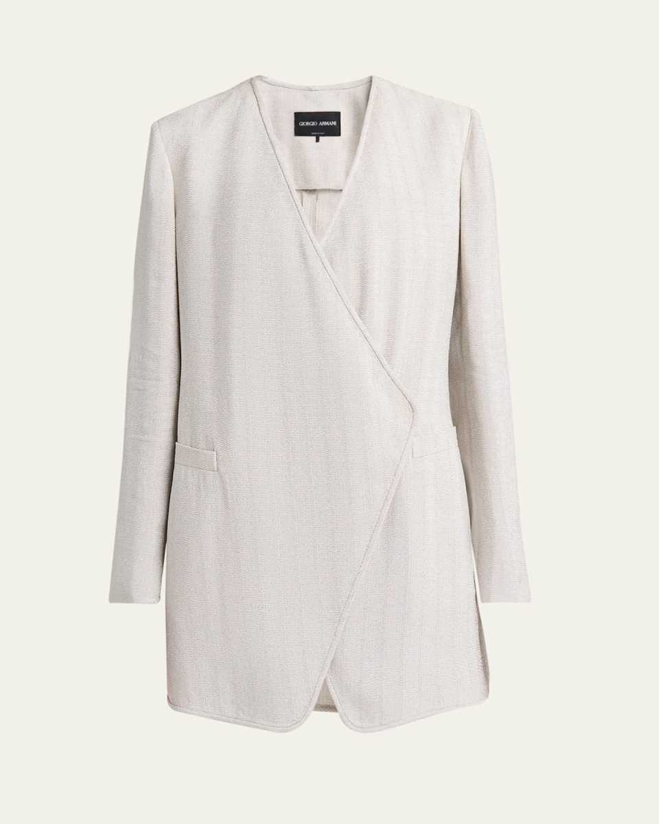 V-Neck Viscose Blend Jacket